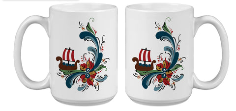 Mug Rosemaling Viking Ship
