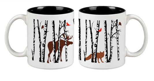 Mug Fox / Moose in Birch