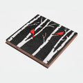 Fired Up Tile Birch Trees with Cardinals