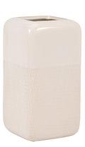 Vase Grooved Ivory Square
