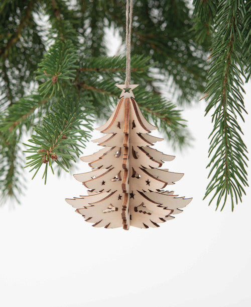 Lasercut Wood Tree Ornament 3D 976.01