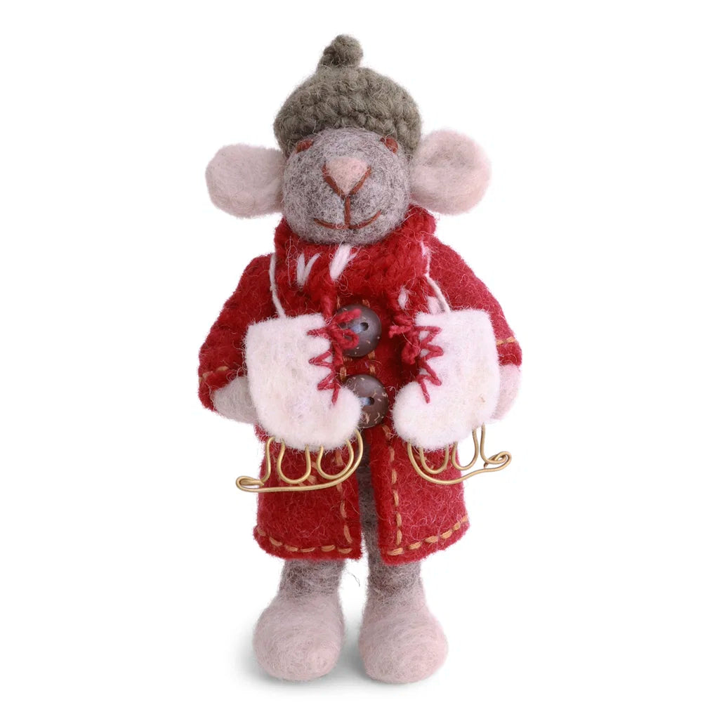 Gry & Sif Girly Mouse w/Coat & Ice Skates