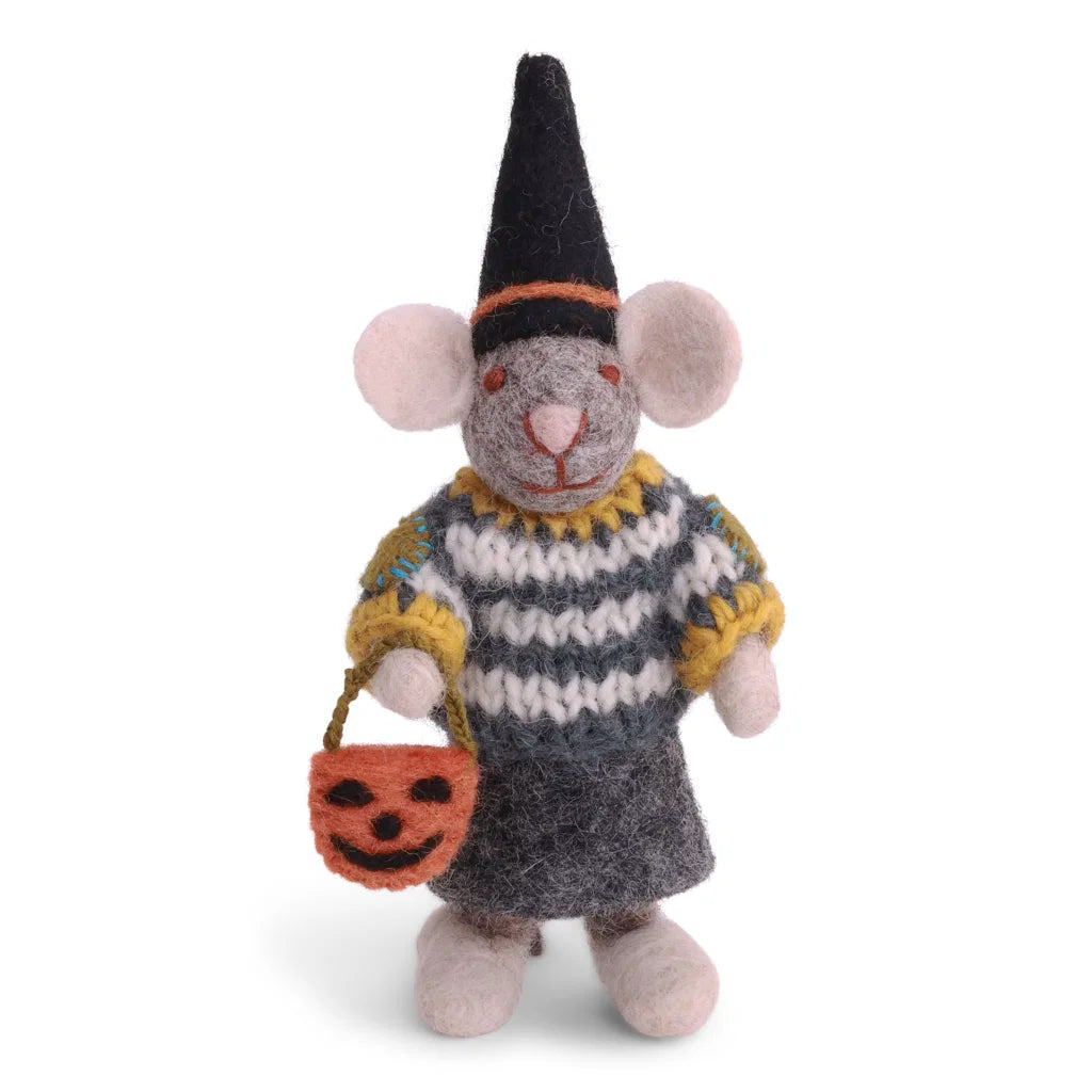 Gry & Sif Small Girly Mouse w/Halloween Basket