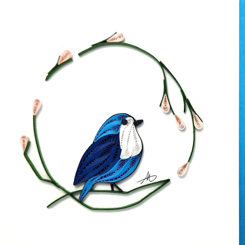 Little Blue Bird Quilled Card