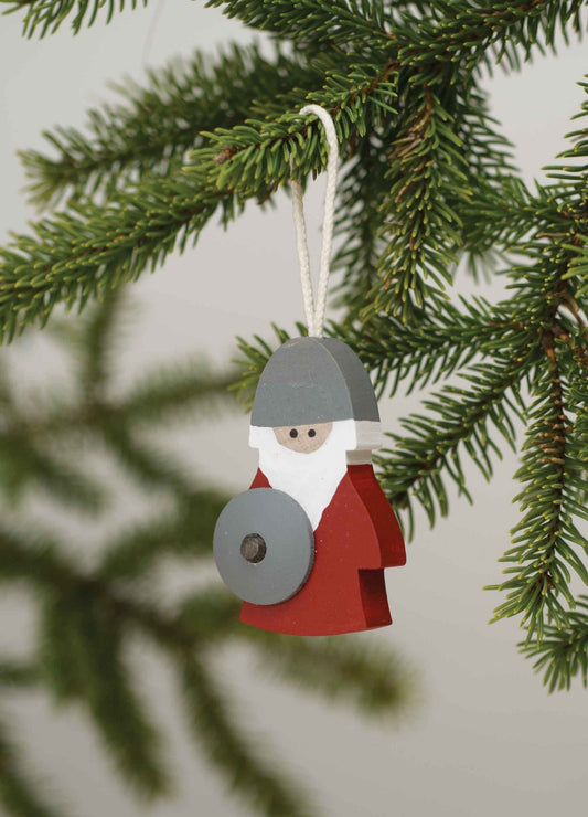 Ornament Wood Viking w/Shield