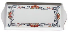 Almond Cake Serving Tray Rosemaling White