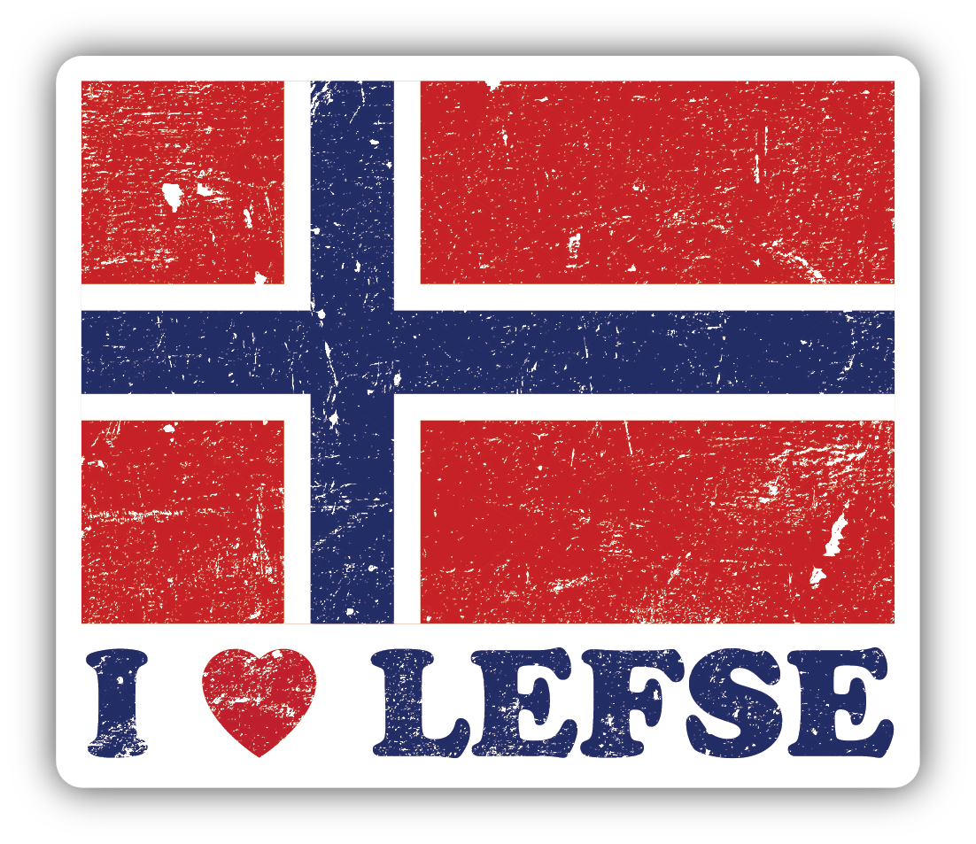 Sticker Norge I Love Lefse