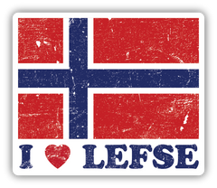 Sticker Norge I Love Lefse