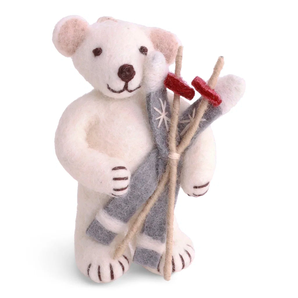 Gry & Sif White Polar Bear w/Skis