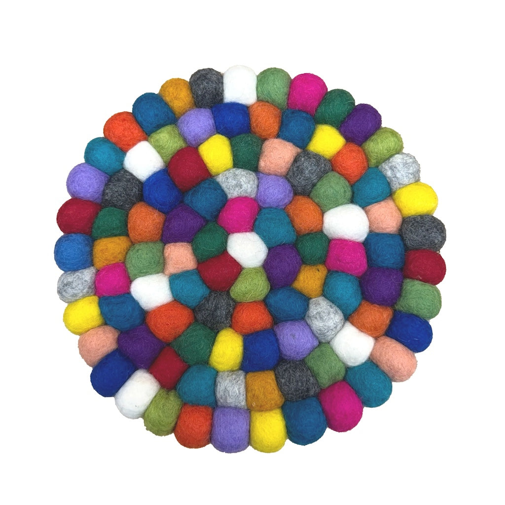 Multicolor Round Wool Trivet