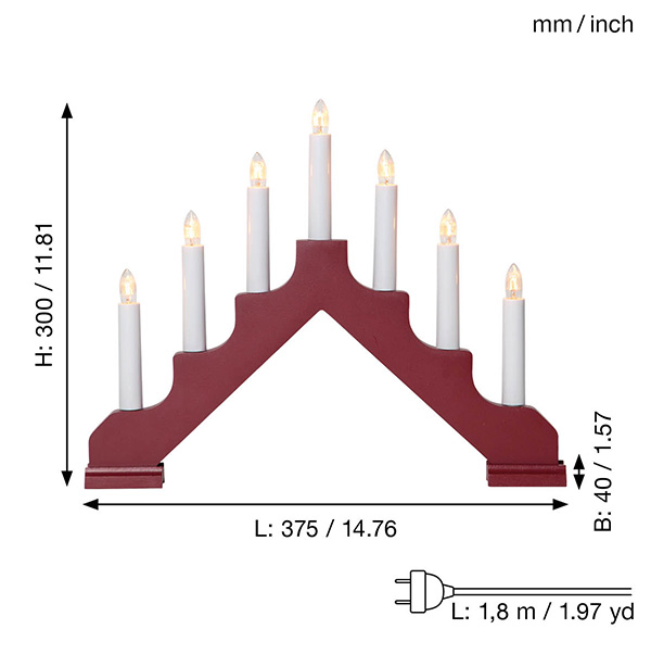 Candlestick Ada 7 Red