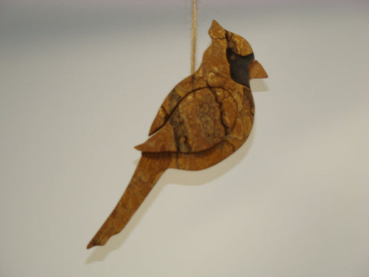 Bark Ornament Cardinal
