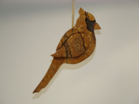Bark Ornament Cardinal