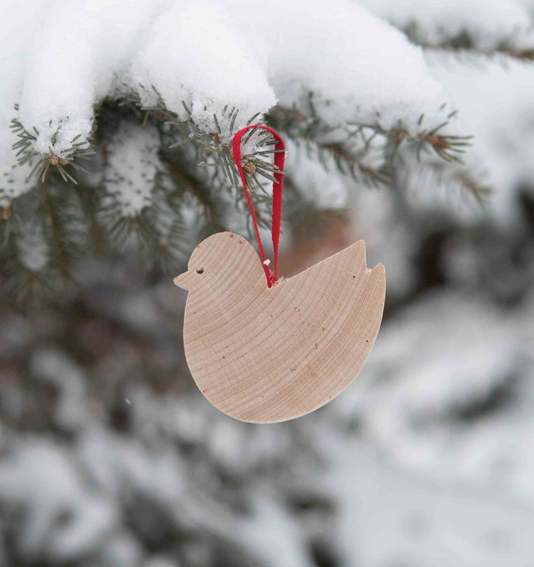 Bird Ornament Wood Flat