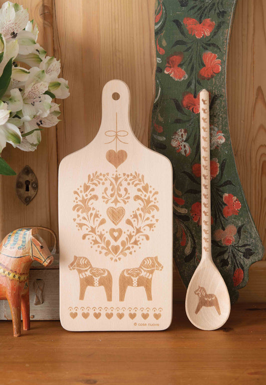 Wooden Spoon Dala Horse Engraved