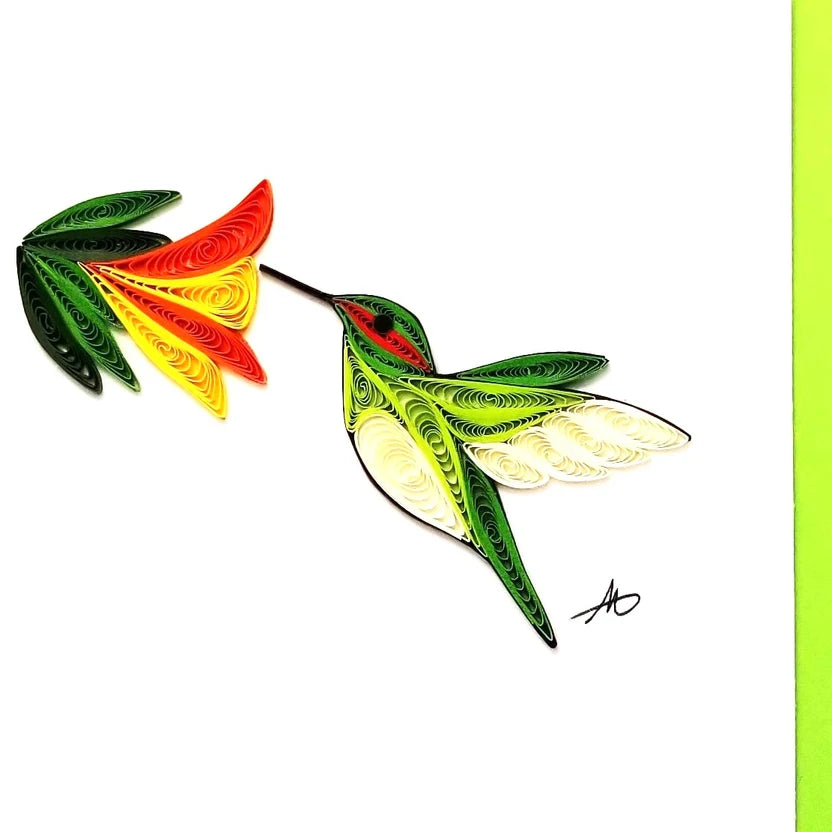 Hummingbird Quilled Card