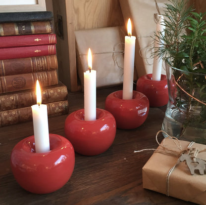 Born Apple Candle Holder Red