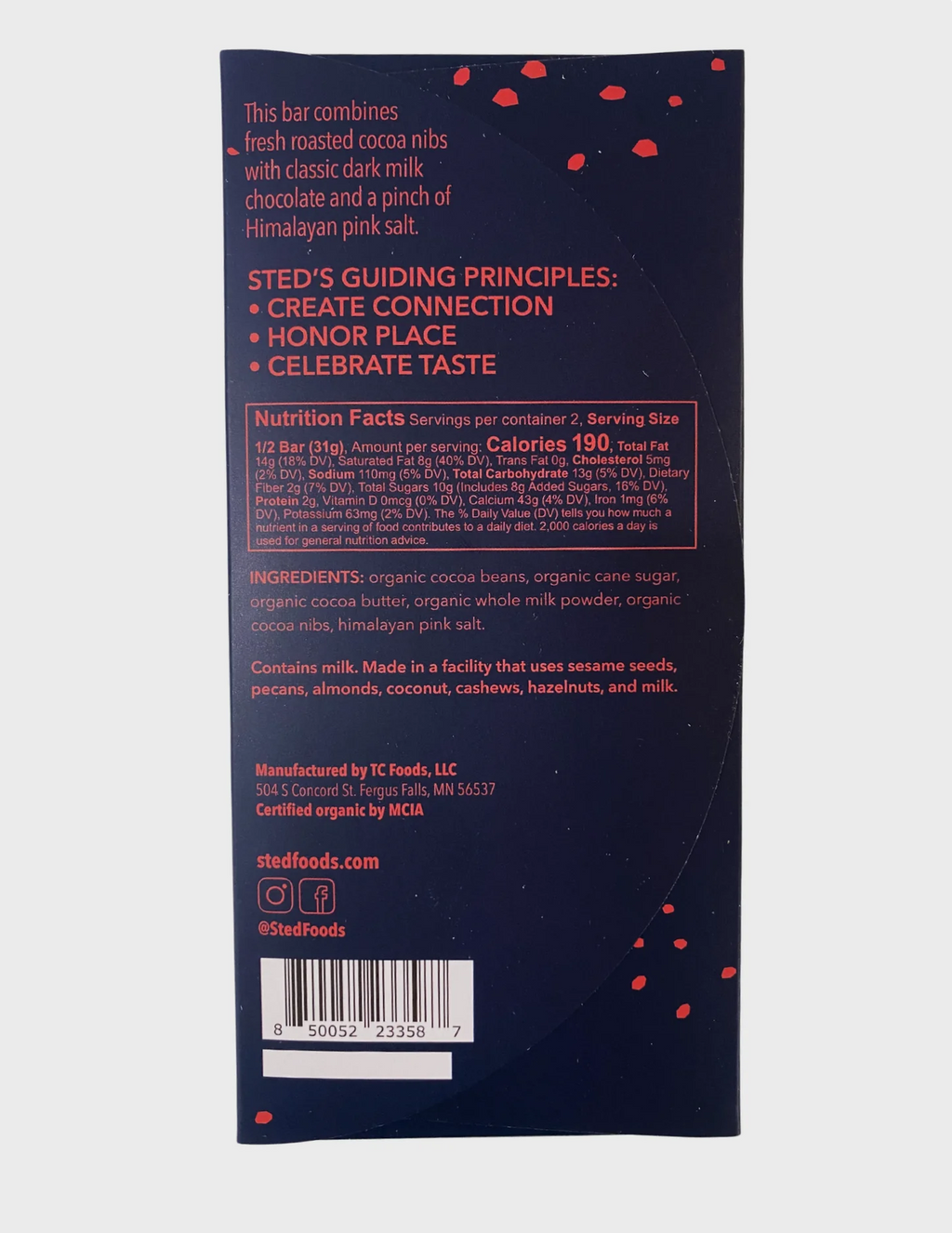 Sted Salty Bobber Bar Dark Milk Chocolate