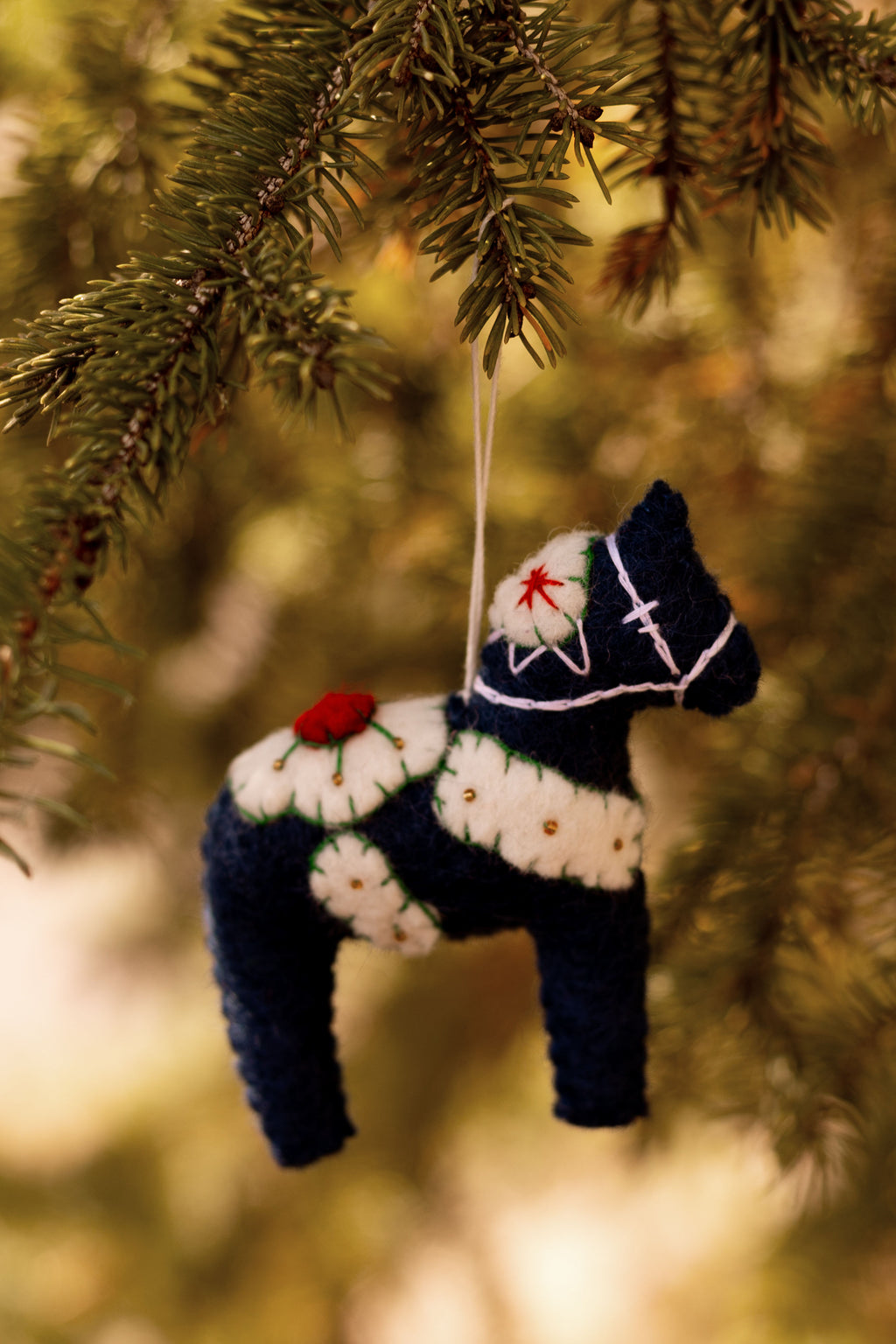 Dala Horse Felt Ornament Gamcha