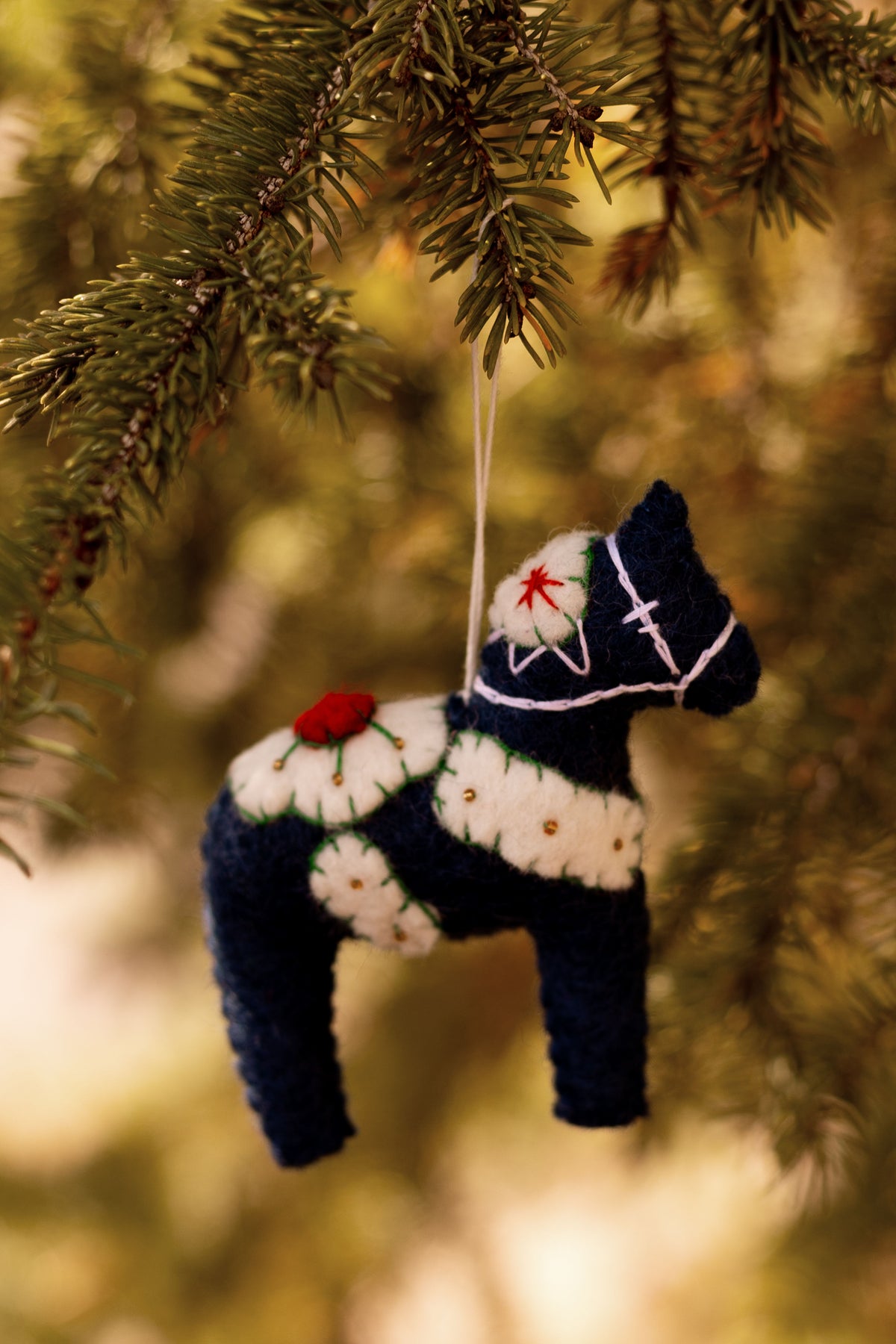 Dala Horse Felt Ornament Gamcha