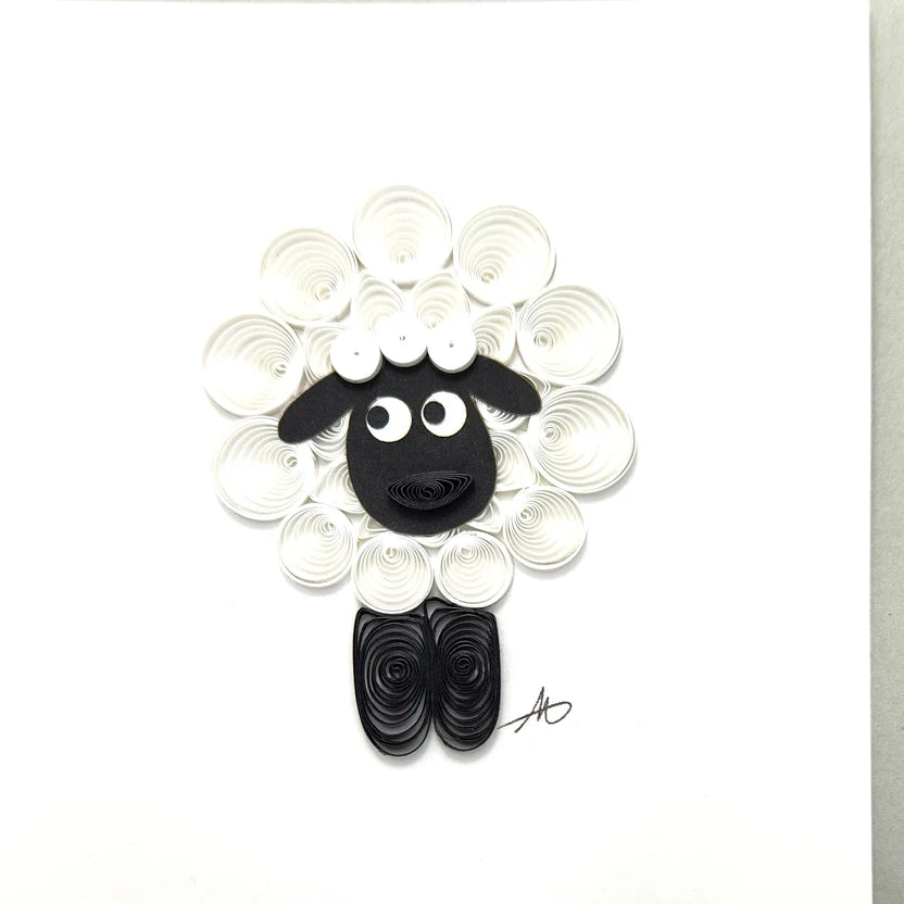 Sheep Quilled Card