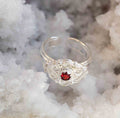 Sylvsmidja Ring with Red Stone