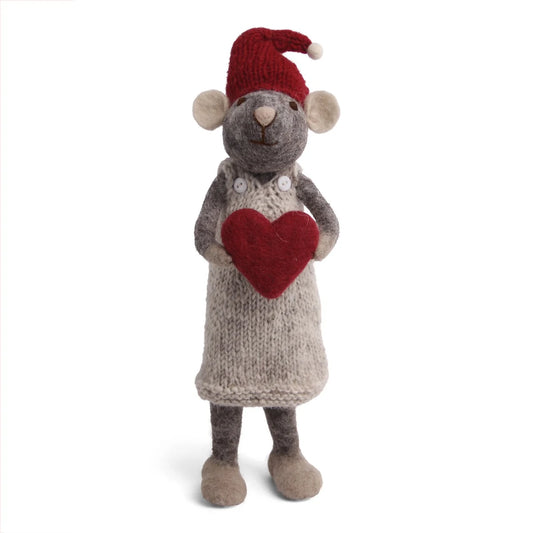 Gry & Sif Mouse Dress with Heart Large