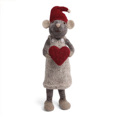 Gry & Sif Mouse Dress with Heart Large