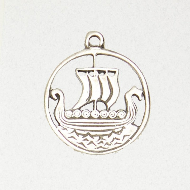 Nirvana Viking Ship Necklace Flat