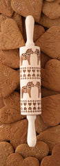Engraved Rolling Pin Dala Horse Pattern