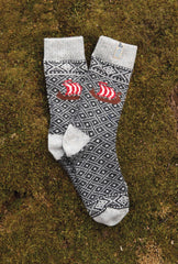 Sock Viking Knit Wool - Viking Ship
