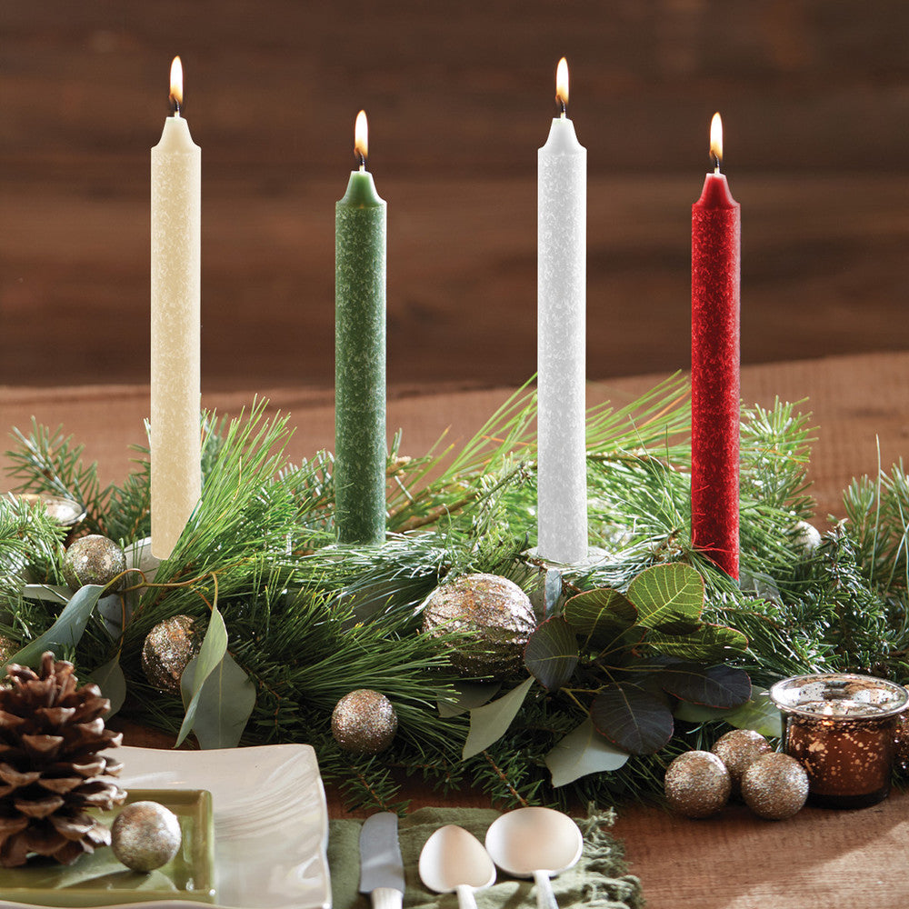 Root Dinner Candle Dark Green 9"