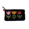 Felt Tulip Black Purse