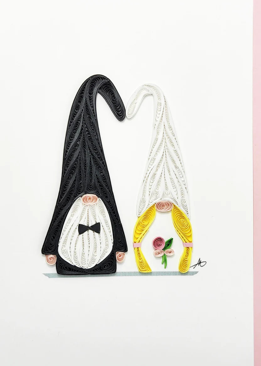 Gnome Couple Quilled Card