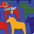 Dala Horse Blue Lunch Napkin