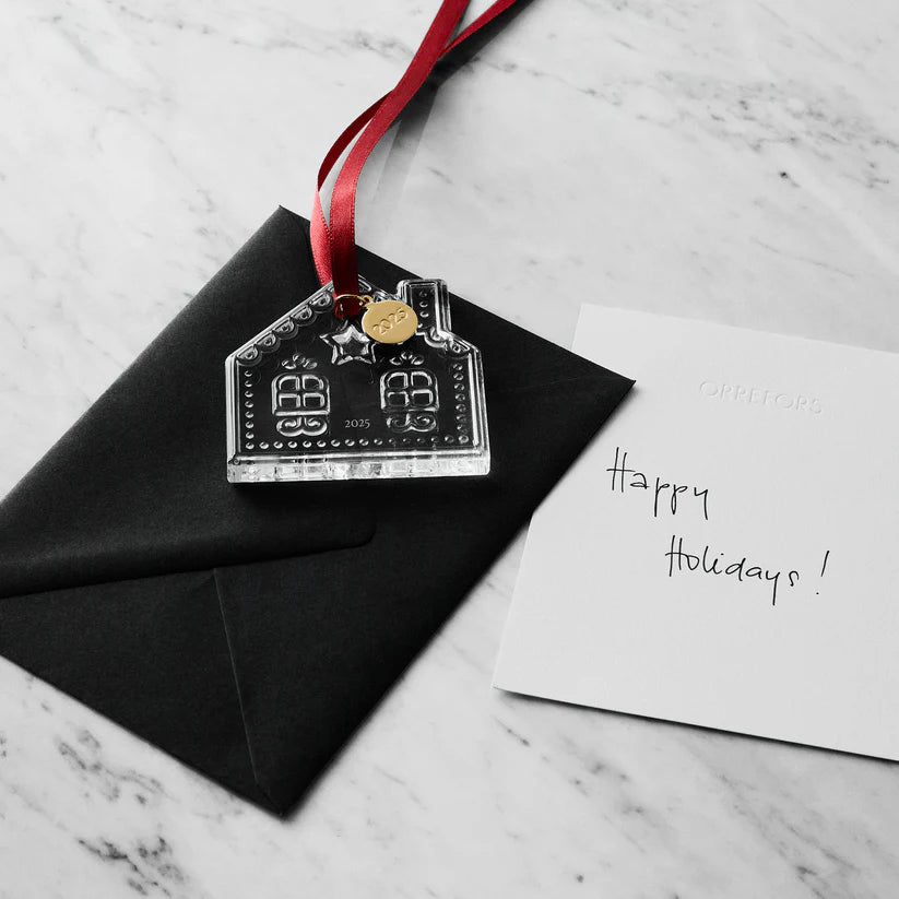 2025 Orrefors Annual Holiday Ornament Gingerbread House