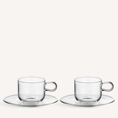 Kosta Boda Viva Cup and Plate Set of 2