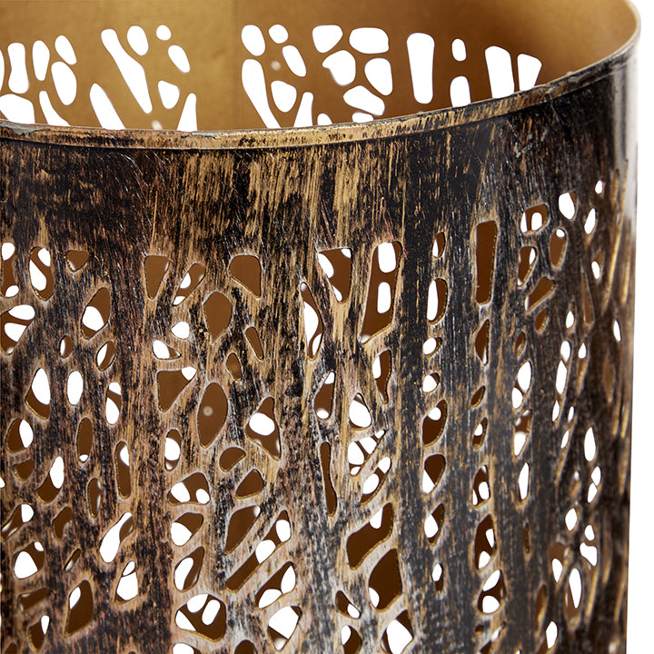 Metal Candle Holder In The Woods Black