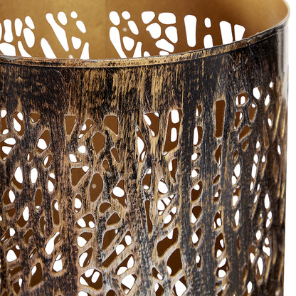 Metal Candle Holder In The Woods Black