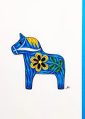 Blue Dala Horse Quilled Card