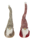 Red & Brown Fabric Santas with Beards Set