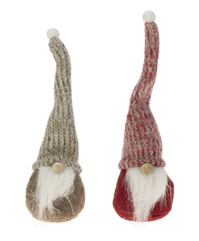 Red & Brown Fabric Santa with Beard
