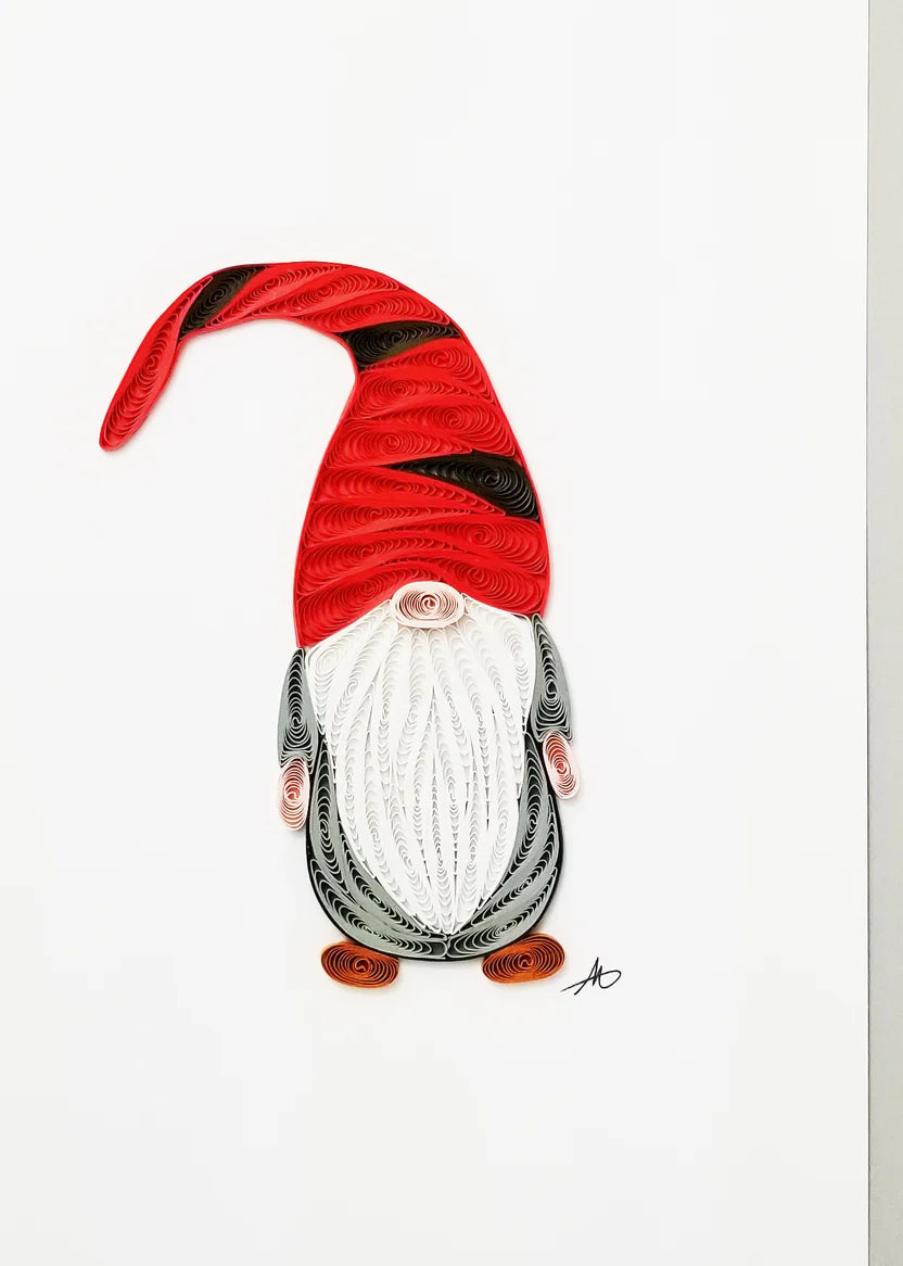 Gnome with Red Hat Quilled Card