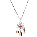 Sylvsmidja Necklace Heart with Red Stones Solje
