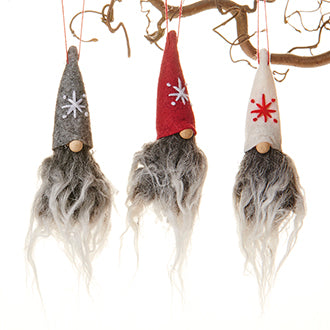 Pixie Gnome Head Ornament (set of 3)