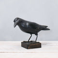 Crow Hand Carved Wooden Sculpture 9"H