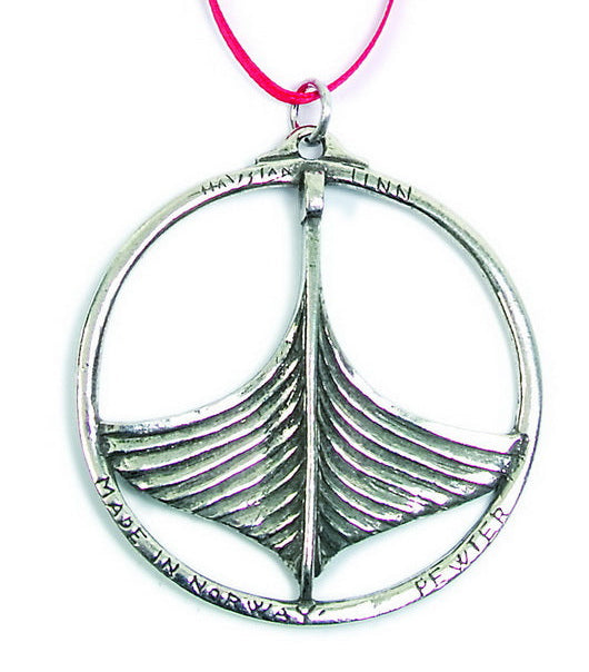 Viking Ship Front Pewter Ornament Norway