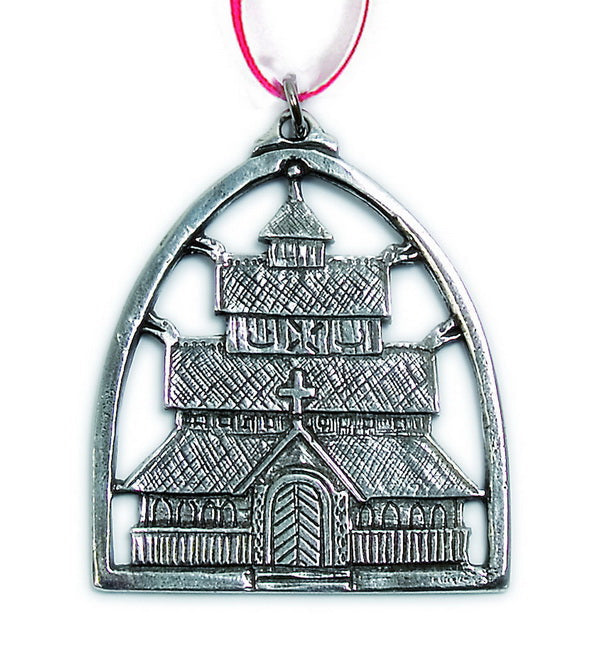 Stav Church  Pewter Ornament Norway