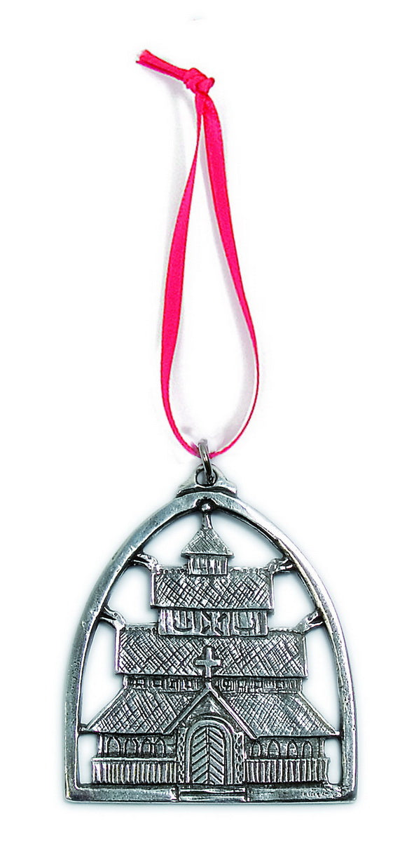 Stav Church  Pewter Ornament Norway
