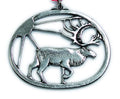 Reindeer Pewter Ornament Norway